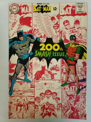 Batman 200 Dc Comics 1968 Neal Adams Mid Grade F/vf