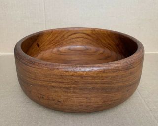 Large Heavyweight Vintage Hand Turned Solid Wood Wooden Mixing Bowl 11.  75”dia