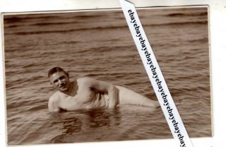 Great - 1920 - S Semi Nude Naked Young Man Vintage Antique Photo Europe