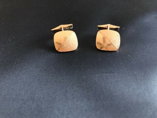 Vintage Custom Hand Made Solid 14k Gold Cuff Links -
