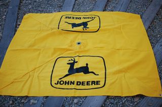 Vintage John Deere Tractor Canvas Sun Umbrella Canvas 54 1/2” 54 1/2” Deer Logo
