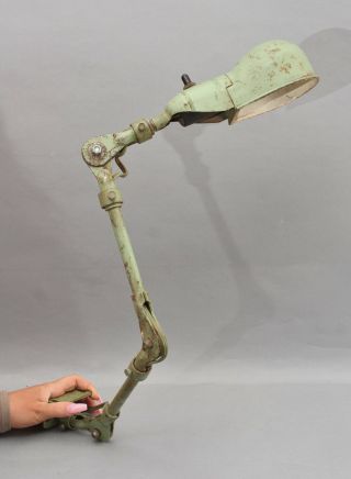 Vintage 1950s Industrial Fostoria Adjustable Work Light Task Lamp