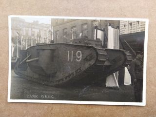 Nottingham Tank Week 1918 Photo Postcard Fred Ash Photographers - Old Bill 119