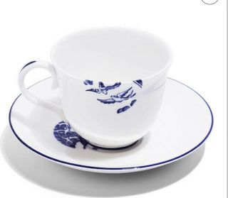 Richard Brendon Made In England Willow Colbat Blue Bone China Teacup Saucer