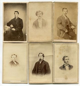 6 Civil War Era Cdv Photos Of Young Men,  1 Has A Tax Stamp On The Back