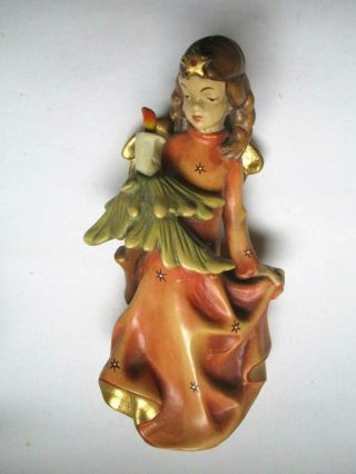 Vintage Hand Carved Wooden Christmas Angel Germany
