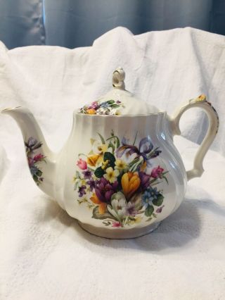 Vintage Windsor Porcelain Tea Pot,  Hand Painted