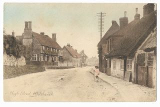 Buckinghamshire High Street Whitchurch Nr Aylesbury Vintage Postcard 21.  12
