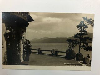 1 Vintage Adirondacks Postcard Rppc Entrance To Lake George Club