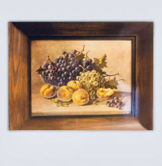Vintage Painting Print By M.  Kistler Oil Painting By F.  P.  C Co - Fruits 18th C.