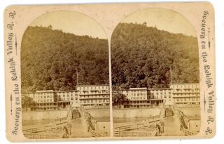 Mauch Chunk Pa - Mansion House - Lehigh Valley Railroad - James Zelner Stereoview