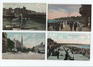 12 Vintage Postcards Yorkshire - Bridlington / Ilkley Etc (all Scanned)