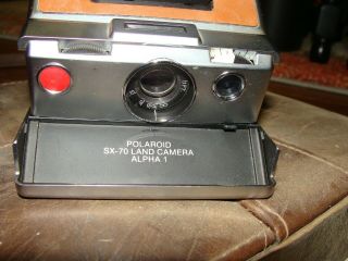 Vintage Polaroid SX - 70 Land Camera Alpha1 - Silver/Leather brown CAMERA ONLY 4