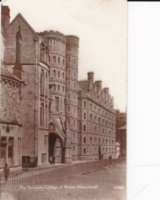 Aberystwyth.  University College Of Wales.  Old Sepia Rp Postcard.  Fair Con.