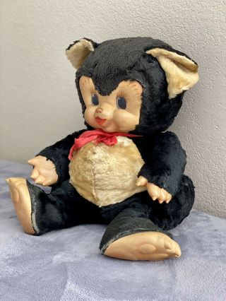 Vintage Rushton Rubber Face Chubby Tubby Doll Panda Bear Toy 17” RARE 2