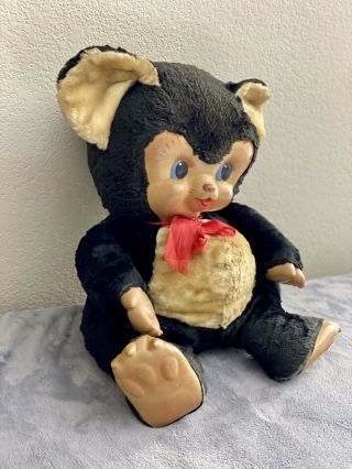 Vintage Rushton Rubber Face Chubby Tubby Doll Panda Bear Toy 17” RARE 3