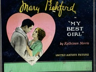 Magic Lantern Glass Slide - Mary Pickford In " My Best Girl " - A Slide Movie