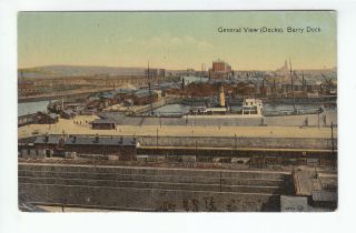 General View Docks Barry Dock Glamorgan 1911 Valentines 70711 Old Postcard