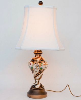 Vintage Italian Capodimonte Cherubs Ornate Table Lamp Italy