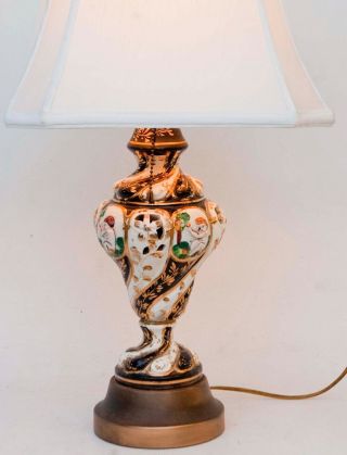 Vintage Italian Capodimonte Cherubs Ornate Table Lamp Italy 2