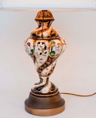 Vintage Italian Capodimonte Cherubs Ornate Table Lamp Italy 3