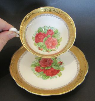 Vintage Hand Painted Eb Foley Teacup And Saucer Signed By Artist P.  Granet