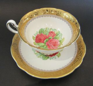 Vintage Hand Painted EB Foley Teacup And Saucer Signed By Artist P.  Granet 2