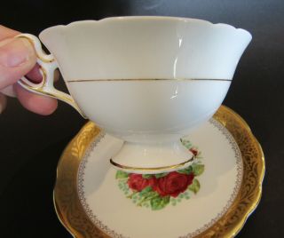 Vintage Hand Painted EB Foley Teacup And Saucer Signed By Artist P.  Granet 3