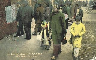 Vintage Postcard - Street Scene In Chinatown,  San Francisco,  Ca 137