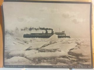 Chief Wawatam Railway Car Ferry Saint Ignace Michigan Wickman Photo 1913