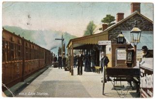 110520 Folks At Train Looe Station Cornwall England Uk Vintage Postcard 1909