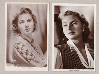 Two Old Real Photo Cards Hollywood Film Actress Ingrid Bergman Picturegoer
