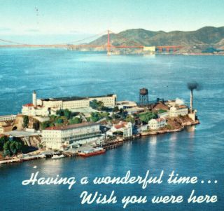 Alcatraz Island Prison Wish You Were Here State Penitentiary Ca Vintage Postcard
