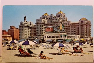 Jersey Nj Atlantic City Traymore Hotel Beach Front Postcard Old Vintage Card