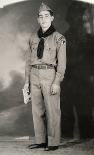 Vintage Rppc Real Photo Postcard Boy Scout In Uniform Named Stockton California