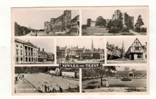Newark On Trent,  Multiview Old R.  P.  Postcard
