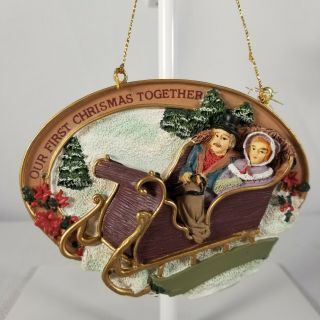 Our First Christmas Together Vintage Roman Inc Christmas Ornament 2 Sided W Box