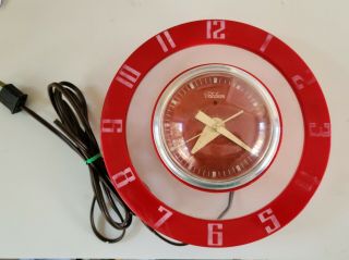 Red Bubble Ge Telechron Saturn Electric Wall Clock Art Deco Model 2h39