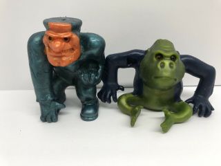 Vintage 1965 Russ Berrie Oily Jiggler Frankenstein Monster And Gorilla