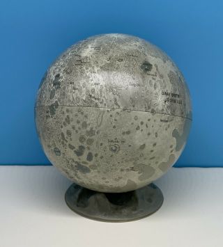 Vintage 1963 Repogle Globes 6” Moon Globe Pre Apollo Landing Version Nasa
