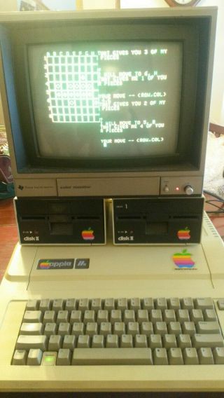 Vintage Apple Iie (2e) Computer W/ 2 Disk Drives,  Power Cord -