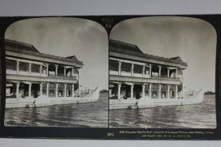 Marble Boat,  Summer Palace,  Near Peking,  China 1901 Hc White Stereoview Card