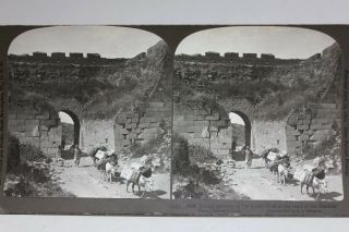 Great Wall Ruined Gateway Nankow Pass North China 1907 Hc White Stereoview Card
