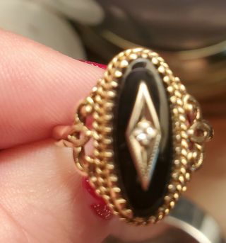 Vintage Black Onyx Ring 10k Size 7
