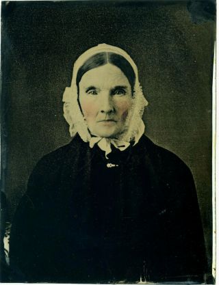 Large Format Tintype - Piercing Portrait Of An Older Woman - 6.  5 " X 8.  5 "