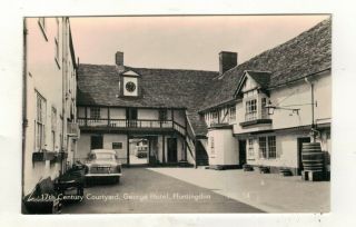 Huntingdon,  George Hotel.  Old Real Photo Postcard.