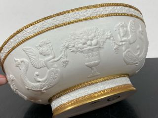 Vtg Mottahedeh Italy White Art Nouveau Jasperware Bisque Centerpiece Vase Bowl
