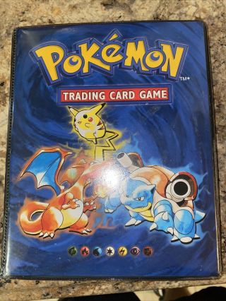 Pokemon Vintage Binder With 100 Cards.  11 Holos,  1st Editions,  Rares