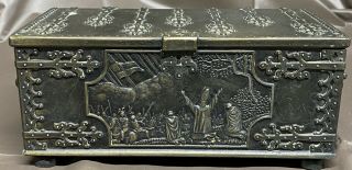 Vintageiron Arts Copenhagen Denmark Bronze Casket Box1219 Crusades King Valdemar