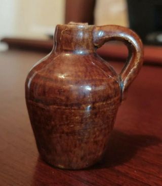 Vintage Miniature Pottery Stoneware Jug Primitive Crock - San Antonio 1931